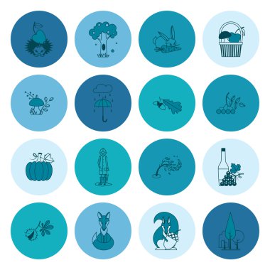 Düz sonbahar simgeler kümesi