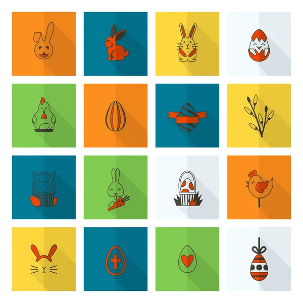 Celebración Iconos de Pascua — Vector de stock