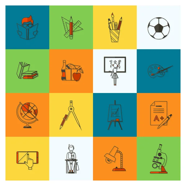 School and Education Icons — Stock Vector