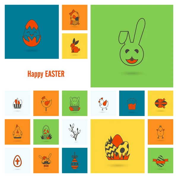 Celebration Easter Icons — Stock Vector