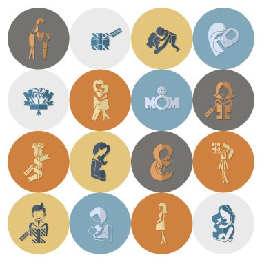 Mutlu anneler günü simgeler