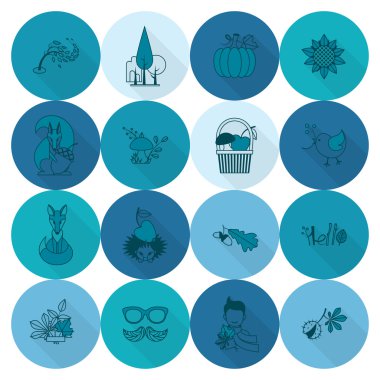 Düz sonbahar simgeler kümesi