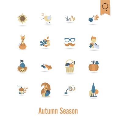 Düz sonbahar simgeler kümesi