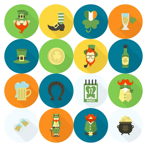 Saint Patricks dag Icon Set — Stockvector