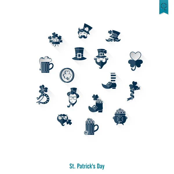 Saint Patricks Day Isolated Icon Set — Stock Vector