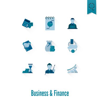 iş ve finans simgesi seti