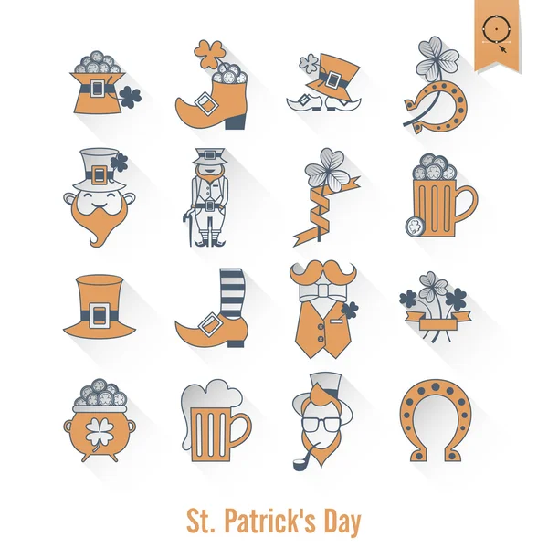 Set de iconos aislados día de San Patricio — Archivo Imágenes Vectoriales