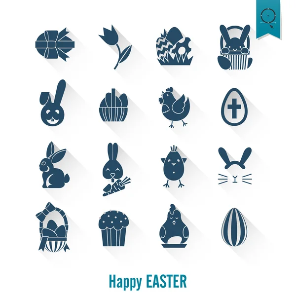 Celebration Easter Icons — Stock Vector