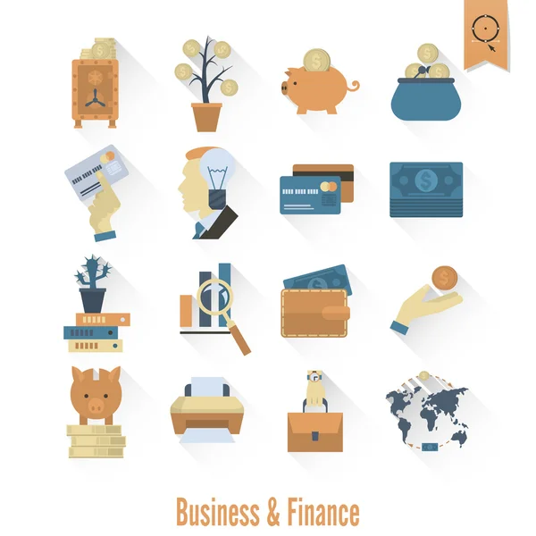 Business and Finance Icon Set — Stock Vector