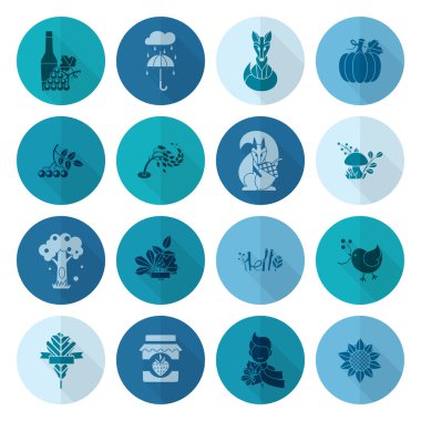 Düz sonbahar simgeler kümesi