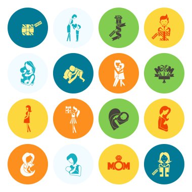 Mutlu anneler günü simgeler