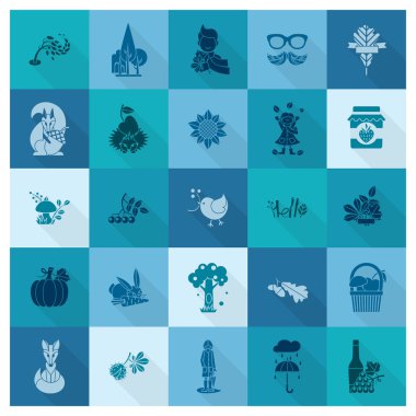 Düz sonbahar simgeler kümesi