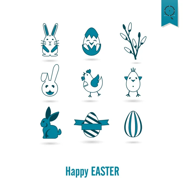 Celebration Easter Icons — Stock Vector