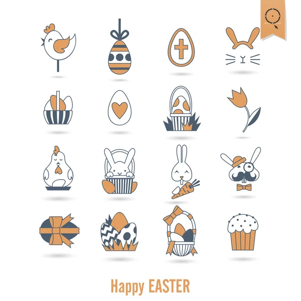 Celebration Easter Icons — Stock Vector