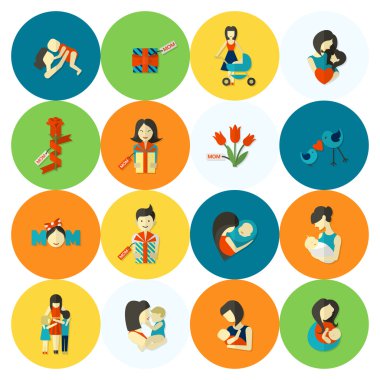 Mutlu anneler günü simgeler