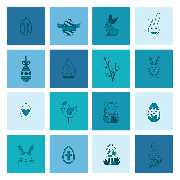 Celebración Iconos de Pascua — Vector de stock