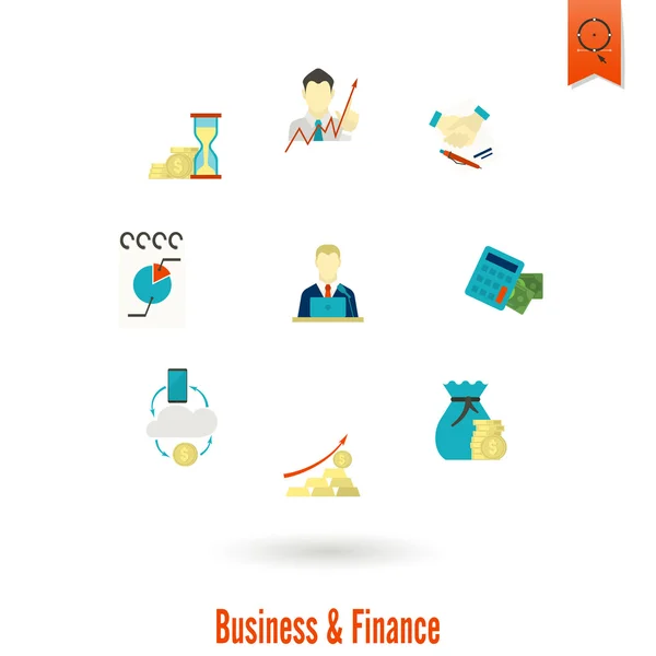 Business and Finance Icon Set — Stock Vector