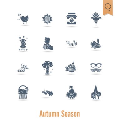 Düz sonbahar simgeler kümesi