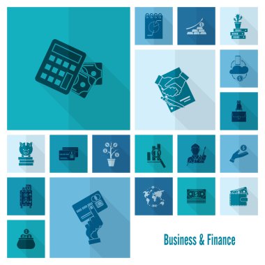 iş ve finans simgesi seti
