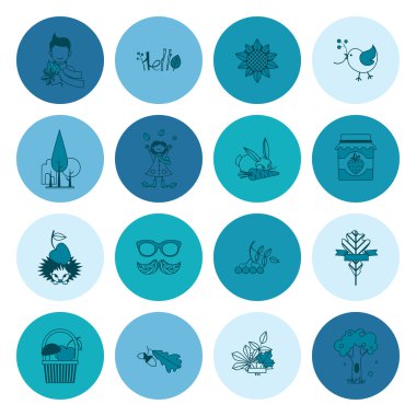 Düz sonbahar simgeler kümesi