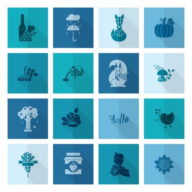 Düz sonbahar simgeler kümesi