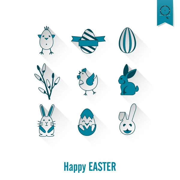 Celebration Easter Icons — Stock Vector