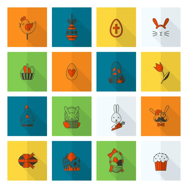 Celebración Iconos de Pascua — Vector de stock