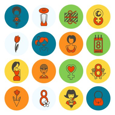 Kadının gün Icon Set