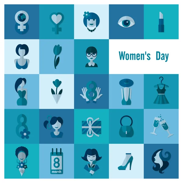 Womans Day Icon Set — Stock Vector