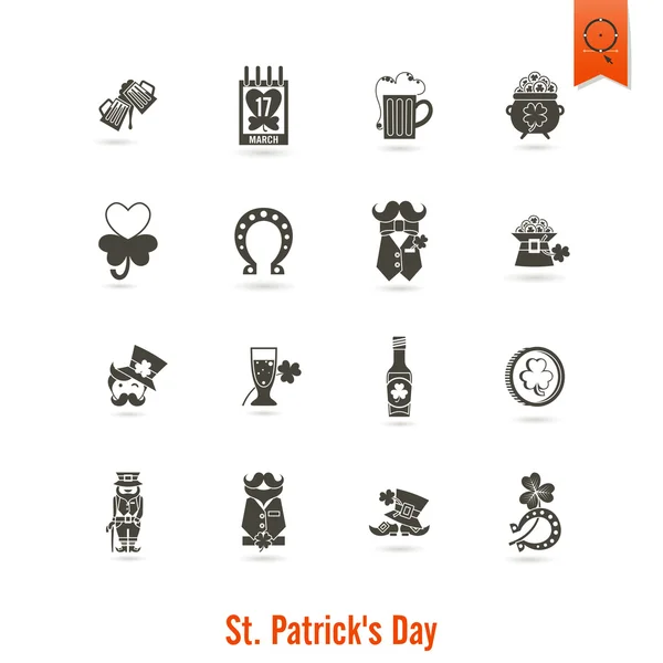Saint Patricks Day isolerade Ikonuppsättning — Stock vektor