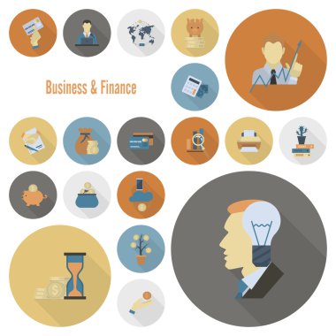 iş ve finans simgesi seti