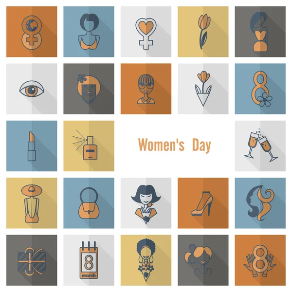 Womans Day Icon Set — Stock Vector