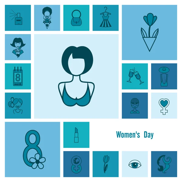 Conjunto de ícone do dia das mulheres —  Vetores de Stock