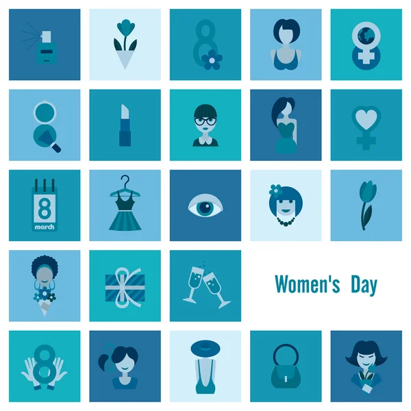 Womans Day Icon Set — Stock Vector