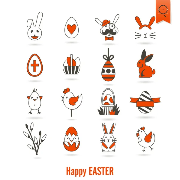 Celebration Easter Icons — Stock Vector