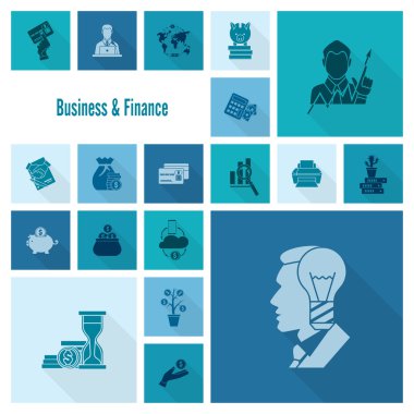 iş ve finans simgesi seti