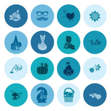 Düz sonbahar simgeler kümesi