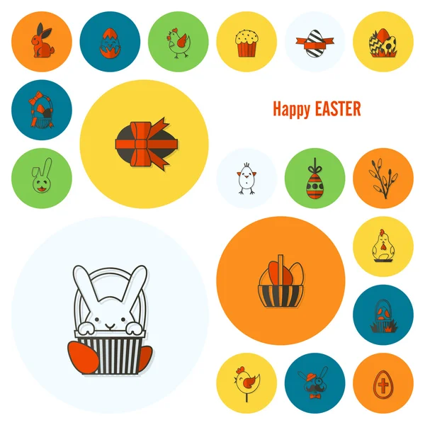 Celebración Iconos de Pascua — Vector de stock