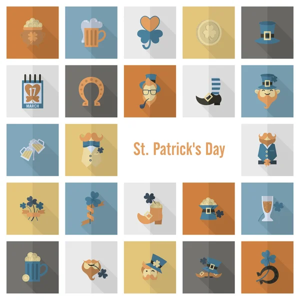 Zestaw ikon Saint Patricks Day — Wektor stockowy
