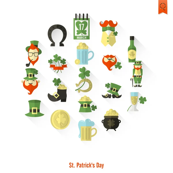 Saint Patricks Day Isolated Icon Set — Stock Vector