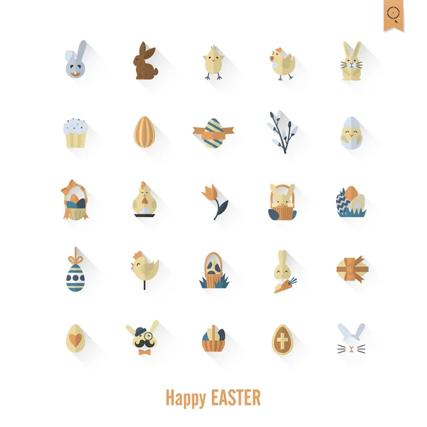 Celebración Iconos de Pascua — Vector de stock