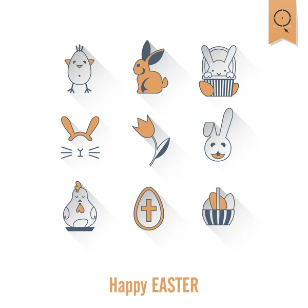 Celebration Easter Icons — Stock Vector