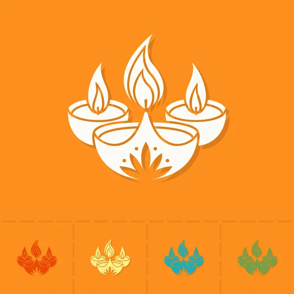 Diwali. Indische Festival-Ikone — Stockvektor