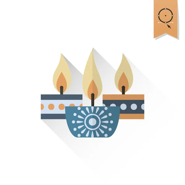 Diwali. Indian Festival Icon — Stock Vector