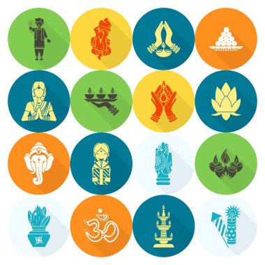Diwali. Hint Festivali simgeler