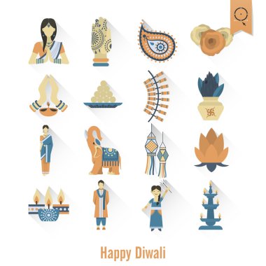 Diwali. Hint Festivali simgeler