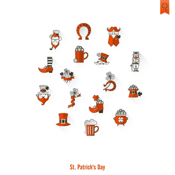 Saint Patricks Day Isolated Icon Set — Stock Vector