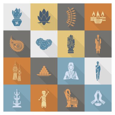 Diwali. Hint Festivali simgeler