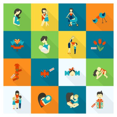 Mutlu anneler günü simgeler