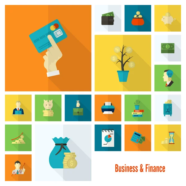 ビジネスと金融のアイコンセット — ストックベクタ